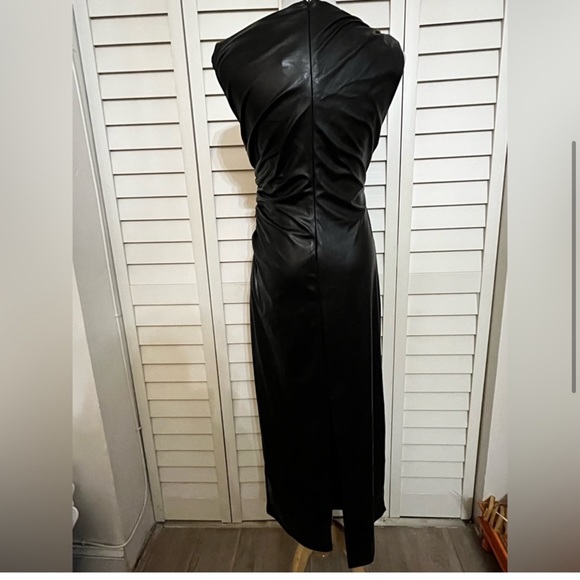 Zara Faux Leather Draped Dress - Picture 5 of 5